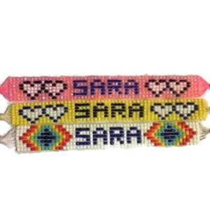 Sara Spellout Seed Bead Colorful Name Bracelet